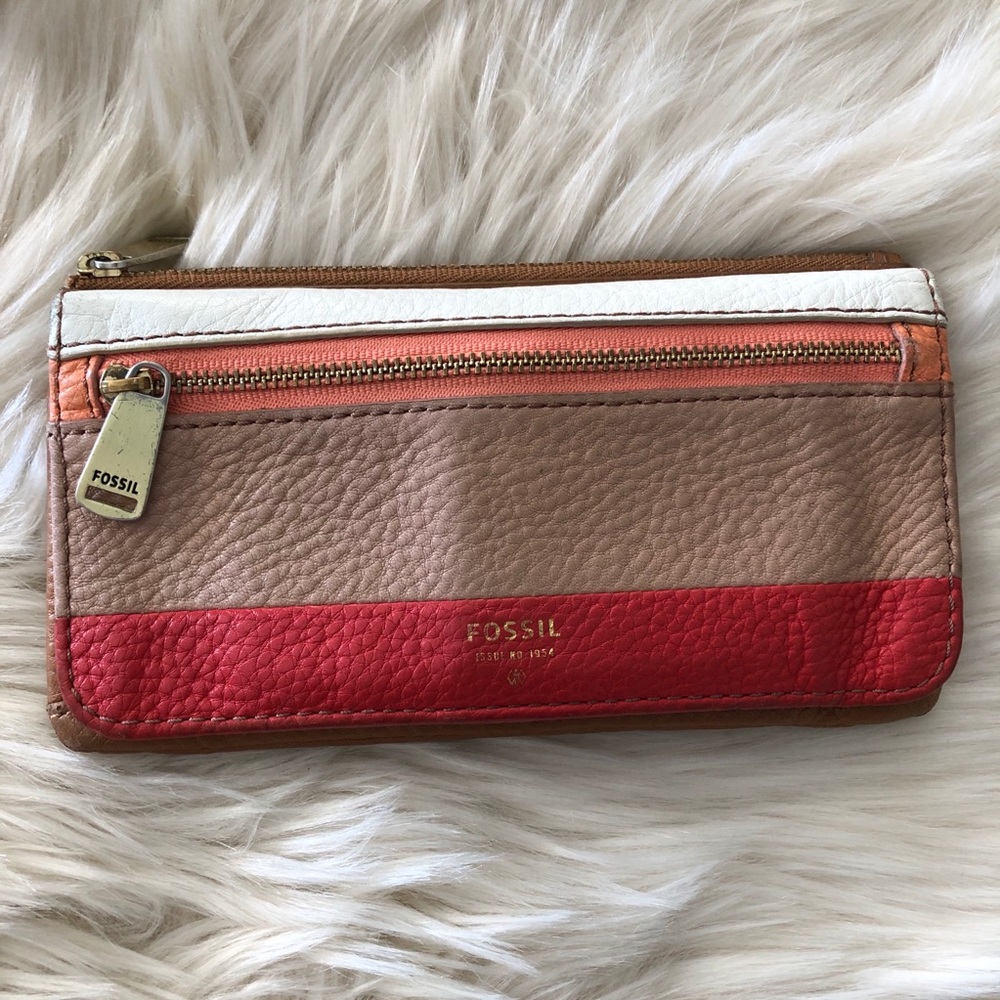 Fossil Multi Stripe Pebble Leather Wallet - image 1